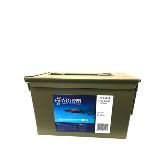 ADI® .223 REM 55gr Sierra BlitzKing Ammo Tin