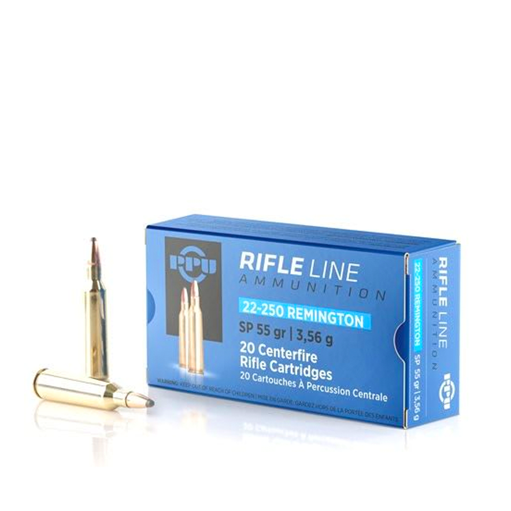 PPU Rifle Line 22-250 REM 55gr 20pk