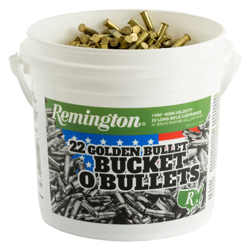 Remington 22 LR Golden Bullet Bucket O' Bullets           1400-Pack